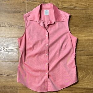 Brooks Brothers Cotton Red Sleeveless Button-Down Shirt Size 8